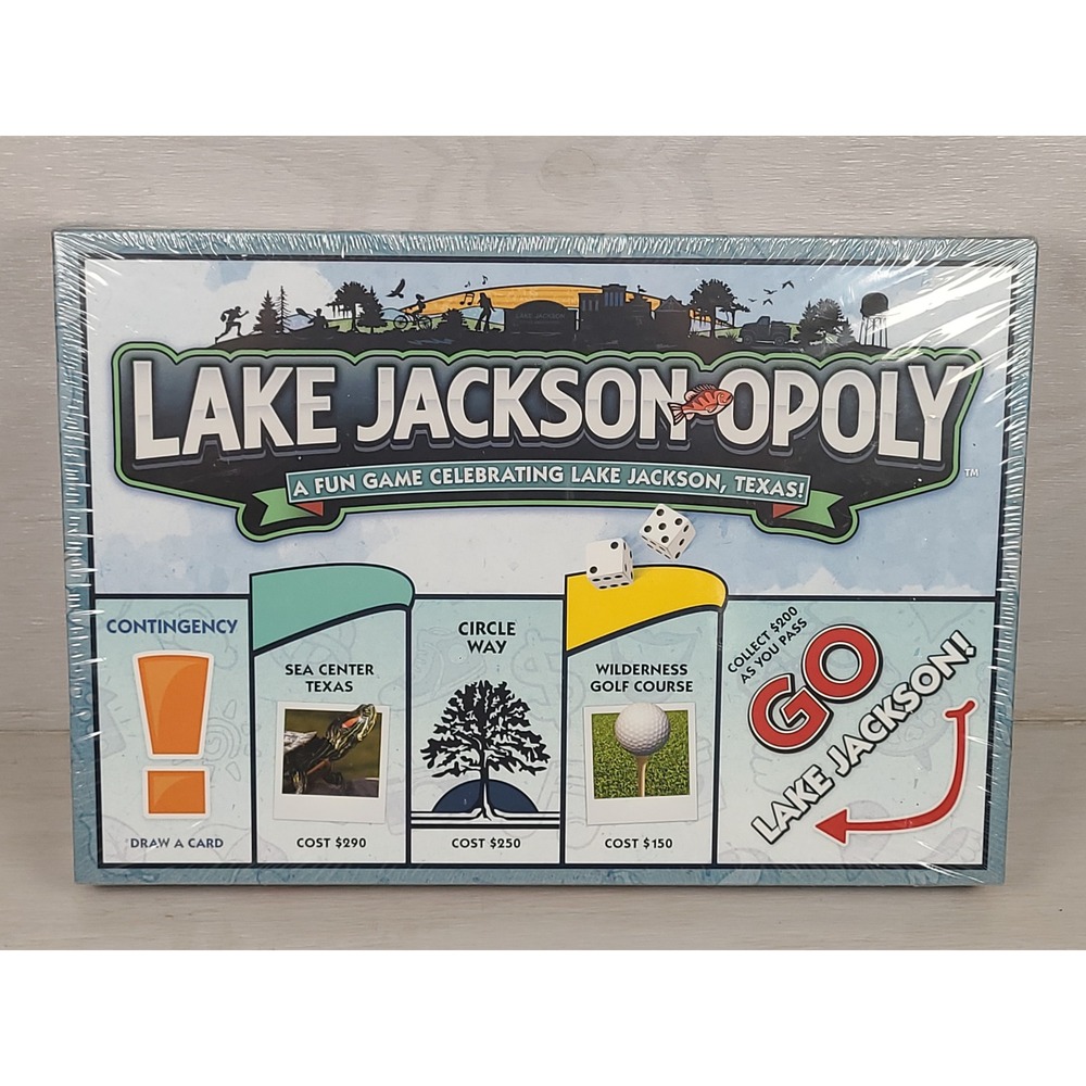 Lake Jackson-opoly Board Game Late for the Sky Lake Jackson Texas New Sealed